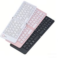 Obasyhig Portable Foldable Mini Bluetooth Universal Keyboard in White