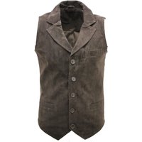 Infinity Leather Men's Classic Smooth Goat Suede Leather Waistcoat-Exeter in Brown | Size: XS