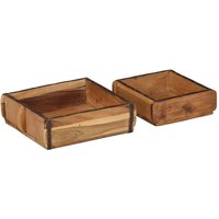 Berkfield Home 2 Piece Tray Set Solid Wood Reclaimed in Brown