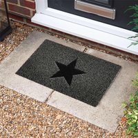 Nicoman Star Doormat PVC Spaghetti Mat - 60x40cm in Charcoal | Size: 40 cm x 60 cm