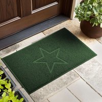 Nicoman Embossed PVC Spaghetti Embossed Star Door Mat in Green | Size: 90 cm x 60 cm