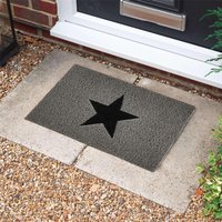Nicoman Star Doormat PVC Spaghetti Mat - 75x44cm in Grey | Size: 45 cm x 75 cm