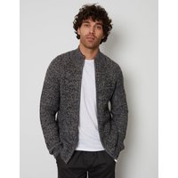 threadbare Men's Full-Zip Cardigan in Grey | Size: Medium
