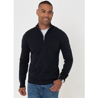 Funnel Neck Quarter Zip Knitted Jumper