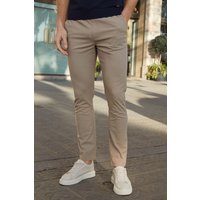 Castello Cotton Slim Fit Chino Trousers Stretch Light 36R