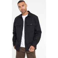 Relaxed Fit Cotton Twill Button Up Shacket