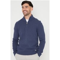 Hazelbank Cotton Blend Knitted Quarter Zip Jumper