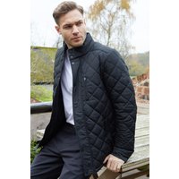 Funnel Neck Diamond Quilted Jacket