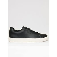 Lace Up Faux Leather Court Trainers