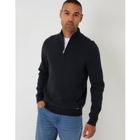 Cotton Blend Knitted Quarter Zip Jumper