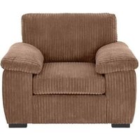 LUXURY LIFE Collingdale Jumbo Cord Fabric 1 Seater Sofa in Light Brown