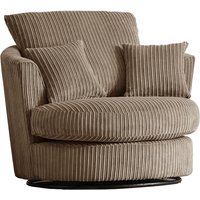 LUXURY LIFE Collingdale Dylan Jumbo Cord Fabric Swivel Chair in Light Brown