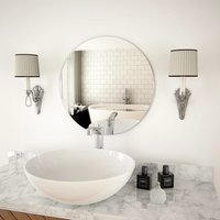 Berkfield Home Wall Mirror 50 cm Round Glass in Silver