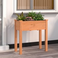 Berkfield Home Planter with Liner Brown 71x37x76 cm Solid Wood Fir | Size: 71 x 37 x 76 cm