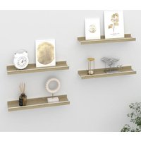 Berkfield Home Wall Shelves 4 pcs White & Sonoma Oak 40x9x3 cm | Size: 40 x 9 x 3 cm
