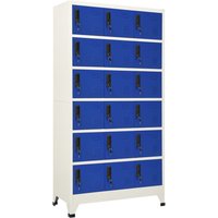 Berkfield Home Locker Cabinet Grey & Blue 90x40x180 cm Steel | Size: 90 x 40 x 180 cm