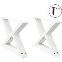 Berkfield Home Coffee Table Legs 2 pcs White 60x(30-31.3) cm Steel