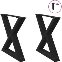 Berkfield Home Coffee Table Legs 2 pcs Black 50x(42-43.3) cm Steel