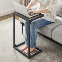 C Shaped Industrial Metal Frame Bedside Sofa Side Table