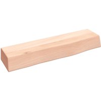 Berkfield Home Wall Shelf 40x10x6 cm Untreated Solid Wood Oak in Brown | Size: 40 x 10 x 6 cm