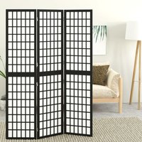 Berkfield Home Folding 3-Panel Room Divider Japanese Style 120x170 cm Black