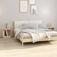 Berkfield Home Bedside Cabinets 2 pcs 40x30x40 cm Solid Wood Pine in Brown | Size: 40 x 30 x 40 cm