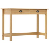 Berkfield Home Console Table Hill with 2 Drawers 110x45x74 cm Solid Pine Wood in Brown | Size: 110 x 45 x 74 cm