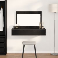 Berkfield Home Wall-Mounted Dressing Table in Black Oak, 100x40x70 cm | Size: 100 x 40 x 70 cm