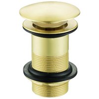 Brushed Brass Push Button Unslotted Basin Waste Sprung