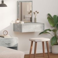 Berkfield Home Wall Hanging Dressing Table Concrete Grey 60x40x70 cm | Size: 60 x 40 x 70 cm