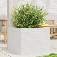 Berkfield Home Garden Planter White 60x60x45.5 cm Solid Wood Pine