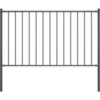 Berkfield Home Fence Panel with Posts Powder-coated Steel 1.7x1.25 m Anthracite