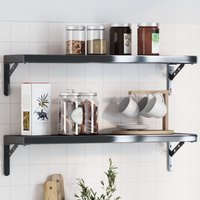 Berkfield Home Shelf Brackets 4 pcs 20x2.5x14 cm Black Stainless Steel