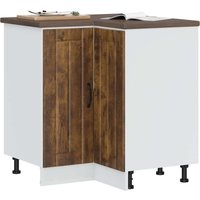 Berkfield Home Kitchen Corner Base Cabinet Lucca Smoked Oak Engineered Wood in Brown