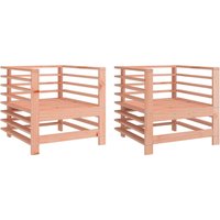 Berkfield Home Garden Chairs 2 pcs Solid Wood Douglas in Brown