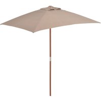 Berkfield Home Outdoor Parasol with Wooden Pole 150x200 cm Taupe in Beige