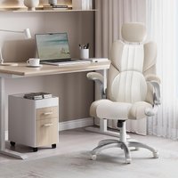SONGMICS Gaming Chair with Headrest Tilt Function Foldable Arms Height in Beige