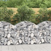 Berkfield Home Arched Gabion Basket 100x30x80/100 cm Galvanised Iron in Silver