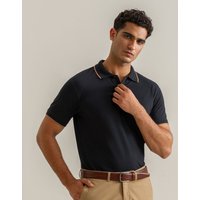 Brian Oak London Men's Black Premium Pique Polo Shirt | Size: 2XL
