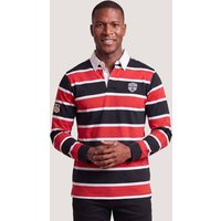 Brian Oak London Men's Black & Red Striped Rugby Shirt | Size: Large