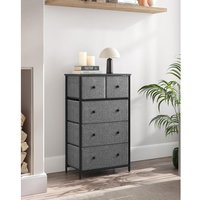SONGMICS Compact 5-Drawer Fabric Storage Unit Dresser Hallway Nursery in Dark Grey