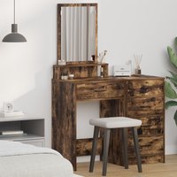 Berkfield Home Dressing Table with Drawers - Smoked Oak, 50x41x140 cm in Brown | Size: 50 x 41 x 140 cm