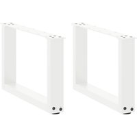 Berkfield Home Coffee Table Legs U-Shaped 2 pcs White 50x(30-31) cm Steel