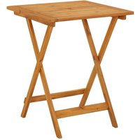 Berkfield Home Folding Garden Table 60x60x75 cm Solid Acacia Wood in Brown | Size: 60 x 60 x 75 cm