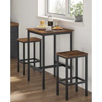 VASAGLE Square Industrial Bar Table Breakfast Bar in Brown
