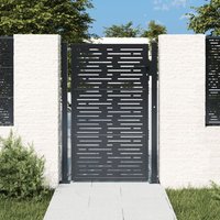 Berkfield Home Garden Gate Anthracite 105x130 cm Steel Square Design