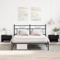 Berkfield Home Wall-Mounted Bedside Cabinets (Set of 2) - Black Oak Engineered Wood