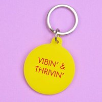 Flamingo Candles Vibin' & Thrivin' Keyring in Yellow