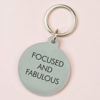 Flamingo Candles Focused & Fabulous Keyring in White
