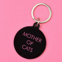 Flamingo Candles Mother of Cats Keyring in Green